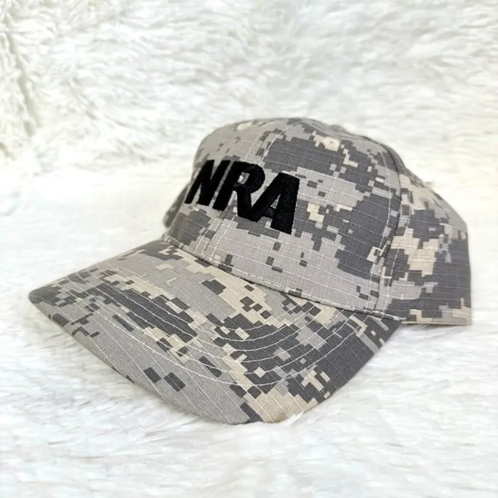 NRA Hat Cap Strap Back Adjustable Digital Camo Camouflage Vest. 1871